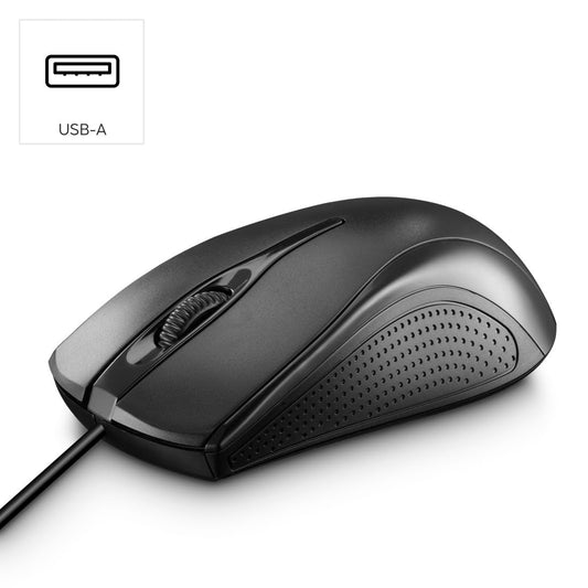 Hama MC-200 Optical 3-Button Mouse, Cabled, 1200 DPI, Black