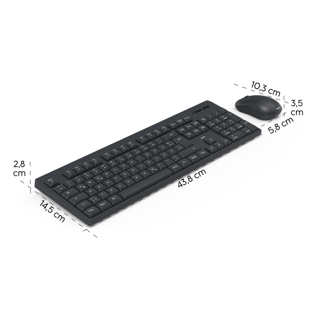 Hama “WKM-100” Wireless Keyboard & Mouse Set (Combo)- Black
