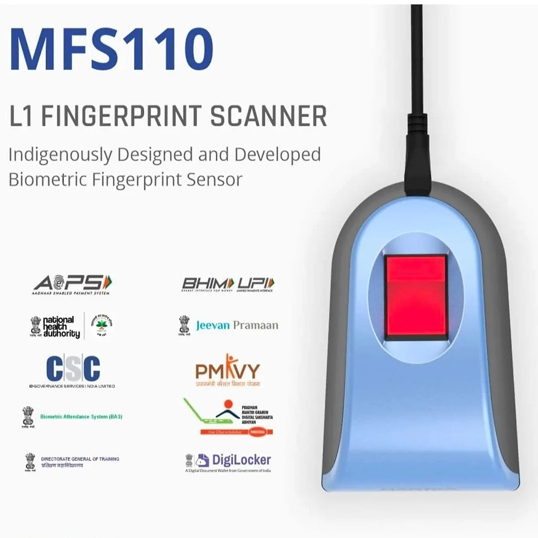 Mantra MFS110 L1 Fingerprint Scanner || Aadhaar Authentication Biometric L1 Device || Latest 1Year RD Service