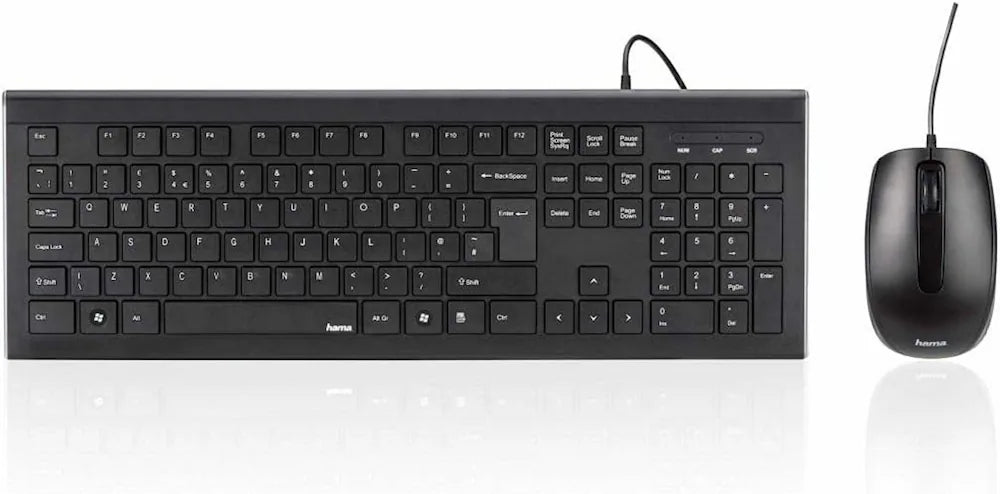 Hama Cortino Wired Keyboard & Mouse Combo Full Size 1.4m Cable