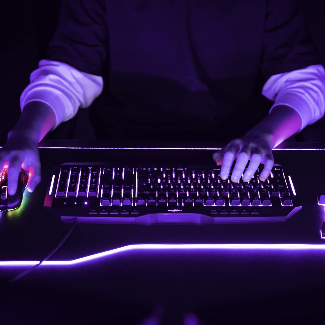 uRage "Exodus 700" Semi-Mechanical USB Gaming Keyboard, Dynamic RGB Backlit Keys, Anti-Ghosting with Up to 24-Key Rollover, 4 Additional Macro Keys & Win Lock Function