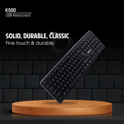 zebion K500 USB Keyboard Wired USB Standard Multi-device Keyboard Compatible with Desktop, Laptop, Mac Easy to Use,Plug and Play,Quick, Comfy Durable body (Black)