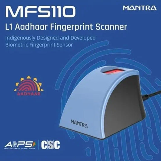 Mantra MFS110 L1 Fingerprint Scanner || Aadhaar Authentication Biometric L1 Device || Latest 1Year RD Service