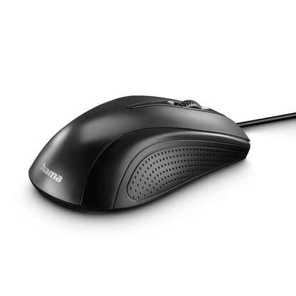 Hama MC-200 Optical 3-Button Mouse, Cabled, 1200 DPI, Black