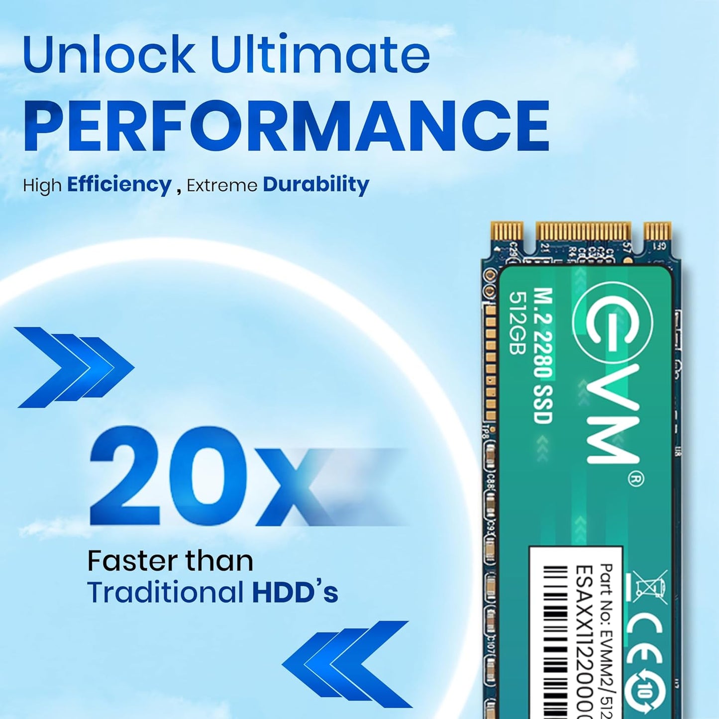 EVM 512GB M.2 (2280) SATA Internal SSD - 540MB/s Read & 450MB/s Write