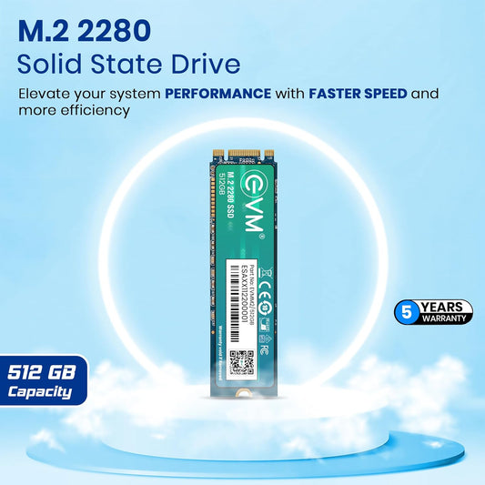 EVM 512GB M.2 (2280) SATA Internal SSD - 540MB/s Read & 450MB/s Write