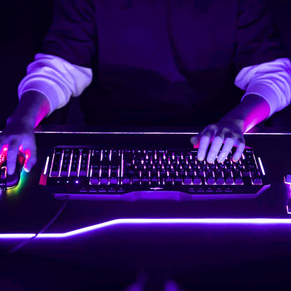 uRage "Exodus 700" Semi-Mechanical USB Gaming Keyboard, Dynamic RGB Backlit Keys, Anti-Ghosting with Up to 24-Key Rollover, 4 Additional Macro Keys & Win Lock Function