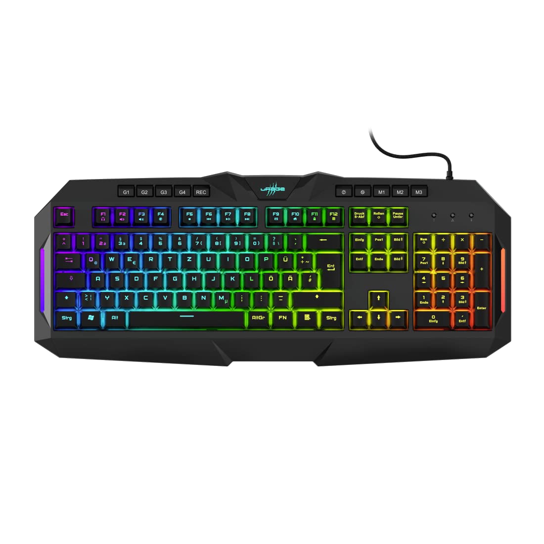 uRage "Exodus 700" Semi-Mechanical USB Gaming Keyboard, Dynamic RGB Backlit Keys, Anti-Ghosting with Up to 24-Key Rollover, 4 Additional Macro Keys & Win Lock Function