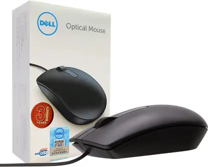 DELL MS-116 Wired Ambidextrous Optical Mouse  (USB 3.0, USB 2.0, Black)