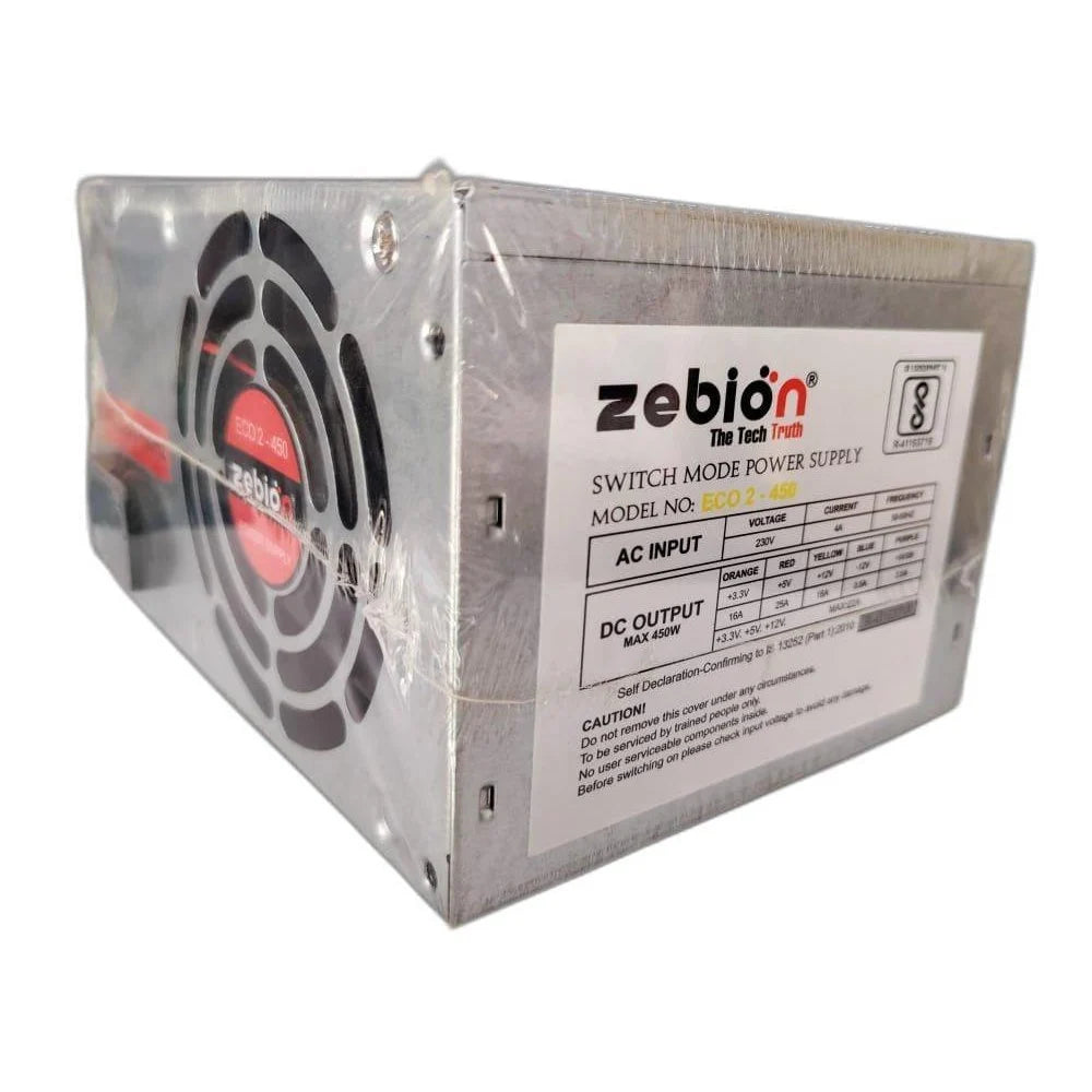 Stainless Steel Zebion Computer SMPS, Output Power: 450 W, Model Name/Number: Eco 2-450